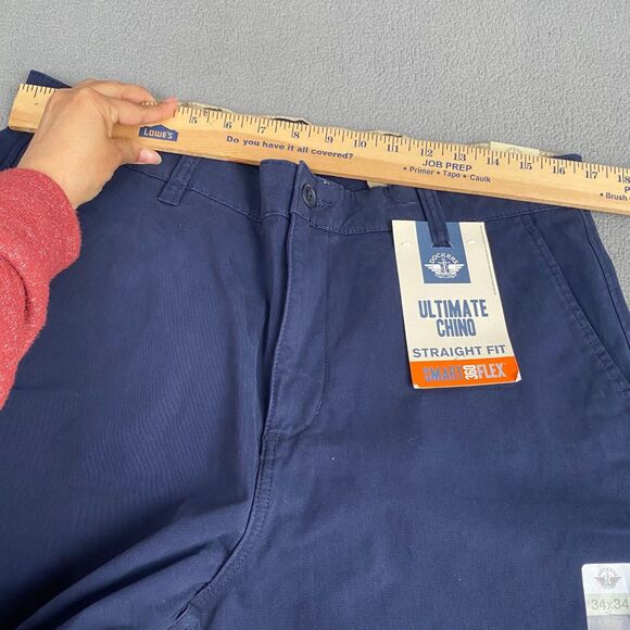 Dockers Ultimate Chino Pants Men's size W34 L34 Slim Fit Navy Blue Smart 360.NEW - Picture 6 of 14
